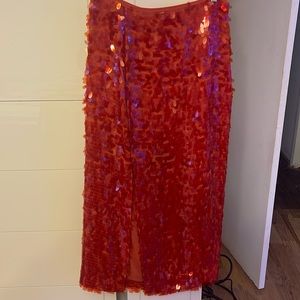 Zara Red Sequin Skirt
